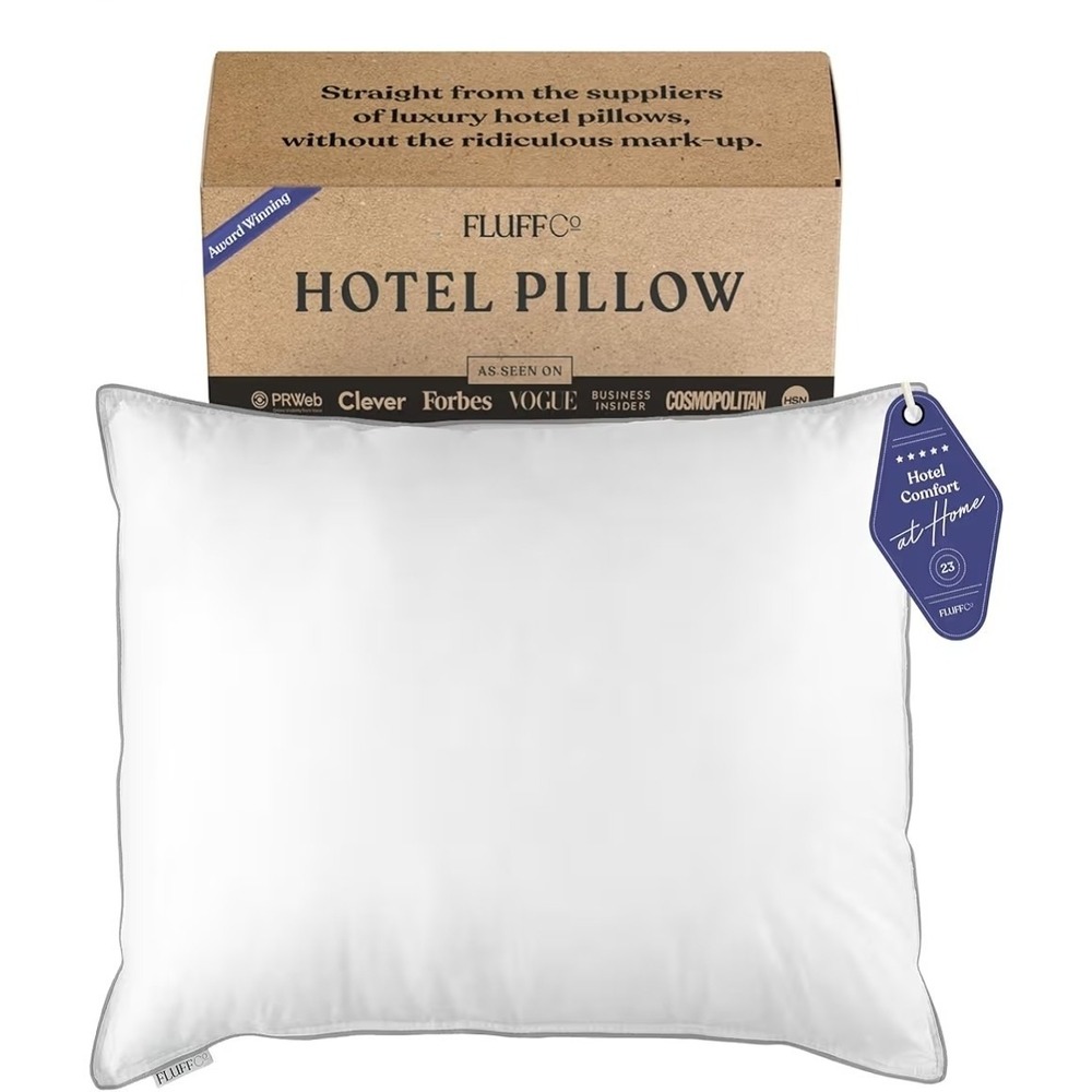 NIB - FluffCo Zen Fluff Pillow - Down Alternative - KING  Bed Pillow